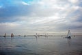 Ice sailing on the Gouwzee in the Netherlands Royalty Free Stock Photo