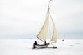 Ice sailing on the Gouwzee in the Netherlands Royalty Free Stock Photo