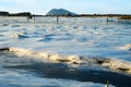 Ice on the Samish River during a cold winter day Royalty Free Stock Photo