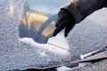 Ice scraping Royalty Free Stock Photo