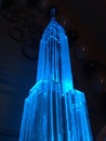 Ice sculpture blue ice beautiful Eiffel Tower cold