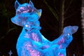 Ice sculpture of a cartoon character The Bremen town musicians, Zvenigorod, Moscow region, Russia Royalty Free Stock Photo