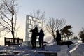 Ice Sculpture Carving team is carving ice Royalty Free Stock Photo