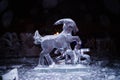 Ice sculpture of the goat - the sign of 2015 year in Chinese zodiac