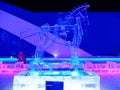 An Ice Sculpture of a Mechanical Horse From the Harbin Ice Festival