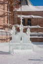 Ice Sculpture near Belogorsky St. Nicholas Monastery in Perm Krai Royalty Free Stock Photo