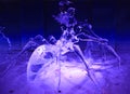 Ice sculpture at night in Confederation Park, Winterlude Event in Ottawa