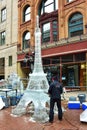 Ice sculpture in Ottawa Winterlude Festival Royalty Free Stock Photo