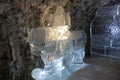 Ice sculpture at underground permafrost museum at Yakutsk Russia