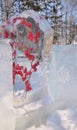 Ice sculpture `Winter Flower`, Khabarovsk, Far East, Russia.