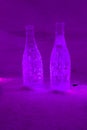 Ice sculptures - bottles carved out of ice Royalty Free Stock Photo