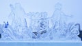 Ice sculptures of Santa Claus and Snow Maiden