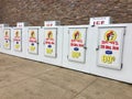Self-Serve Ice Coolers at Buc-ee`s Convenience Store Royalty Free Stock Photo