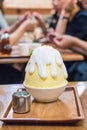 ice shave with mango sauce (mango bingsu)