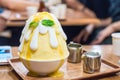 ice shave with mango sauce (mango bingsu)