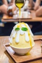 ice shave with mango sauce (mango bingsu)