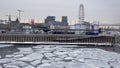 Ice sheet melting in mid january in an urban area