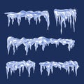 Ice sheets with icicles design vector illustration Royalty Free Stock Photo
