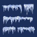 Ice sheets with icicles Royalty Free Stock Photo