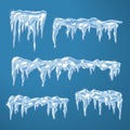 Ice sheets with icicles Royalty Free Stock Photo