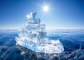 Ice ship on winter Baical Royalty Free Stock Photo