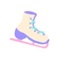 Ice skate boot flat vector abstract element