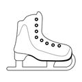 Ice skate boot sport symbol in black and white