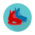 The skates icon. Hockey skates symbol. Flat Vector illustration.