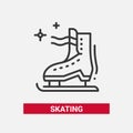 Ice skate - line design single isolated icon