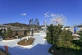 Ice skate rink park and Big Ferry wheel at Fuji Q highland, Japa