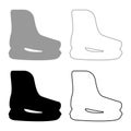 Ice skate sport hockey boot figure skates winter rink equipment footwear set icon grey black color vector illustration image Royalty Free Stock Photo