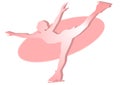 Ice skater pink icon woman Royalty Free Stock Photo