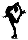 Ice skater silhouette -isolated girl Royalty Free Stock Photo