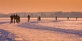 Ice Skaters on frozen lake Royalty Free Stock Photo