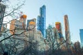 Ice skaters having fun in New York Central Park in winter Royalty Free Stock Photo