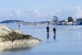 Ice skaters in Stockholm archipelago