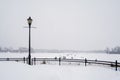 Ice Skaters snowing scene in Saint-Eustache Royalty Free Stock Photo