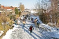 Ice skating in the countryside from Netherlands Royalty Free Stock Photo