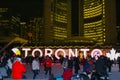 Ice skating in front of Toronto City Hall Royalty Free Stock Photo