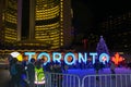 Ice skating in front of Toronto City Hall