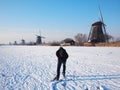 Ice skating in Holland Royalty Free Stock Photo