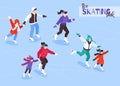 Ice Skating Isometric Composition