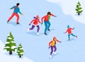 Ice Skating Isometric Illustration