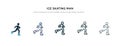 Ice skating man icon in different style vector illustration. two colored and black ice skating man vector icons designed in filled Royalty Free Stock Photo