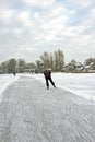 Ice skating in the Netherlands Royalty Free Stock Photo