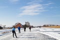 Ice skating the Netherlands Royalty Free Stock Photo