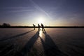 Ice skating in the Netherlands Royalty Free Stock Photo