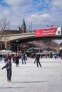 Ice skating on the Rideau Canal Skateway Royalty Free Stock Photo