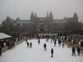 The ice skating rink and Amsterdam sign behind the Rijskmuseum, Netherlands
