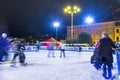 Ice skating rink at Christmas fair in Como, Italy Royalty Free Stock Photo